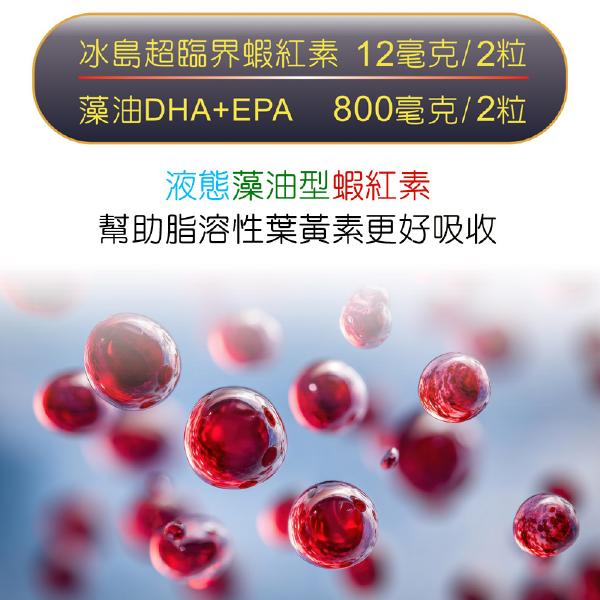 冰島蝦紅素12毫克+85%rTG魚油膠囊(60粒)「双效加強組」